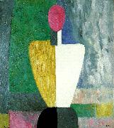Kazimir Malevich half figure with a  pink face oil painting